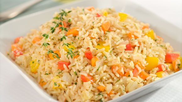 Riz brun aux légumes et orzo pilaf Recettes Québecoises