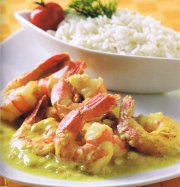 Curry au lait de coco et crevettes  